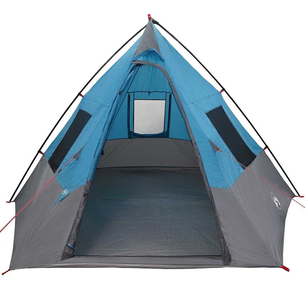 Zelt mit Dach Blau und Schwarz 383 x 338 x 217 cm Polyester