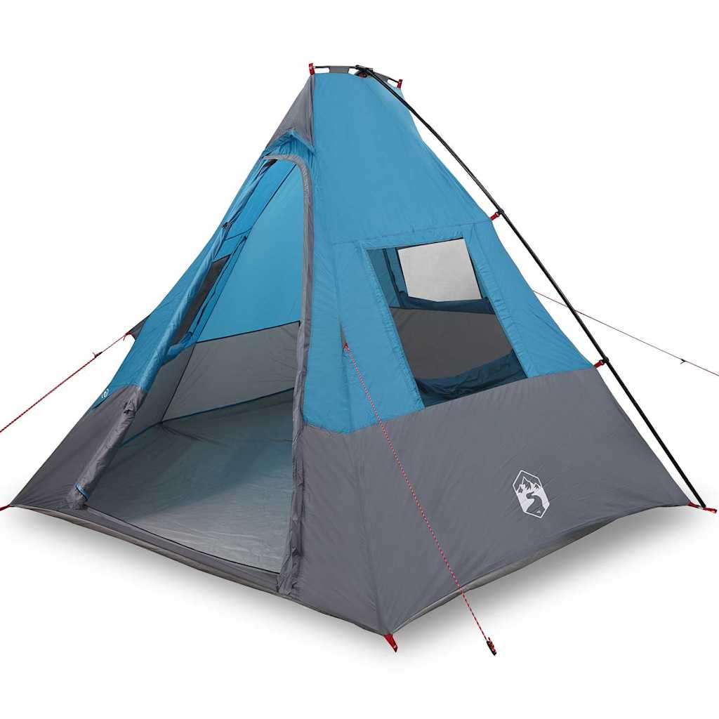 Zelt mit Dach Blau und Schwarz 383 x 338 x 217 cm Polyester