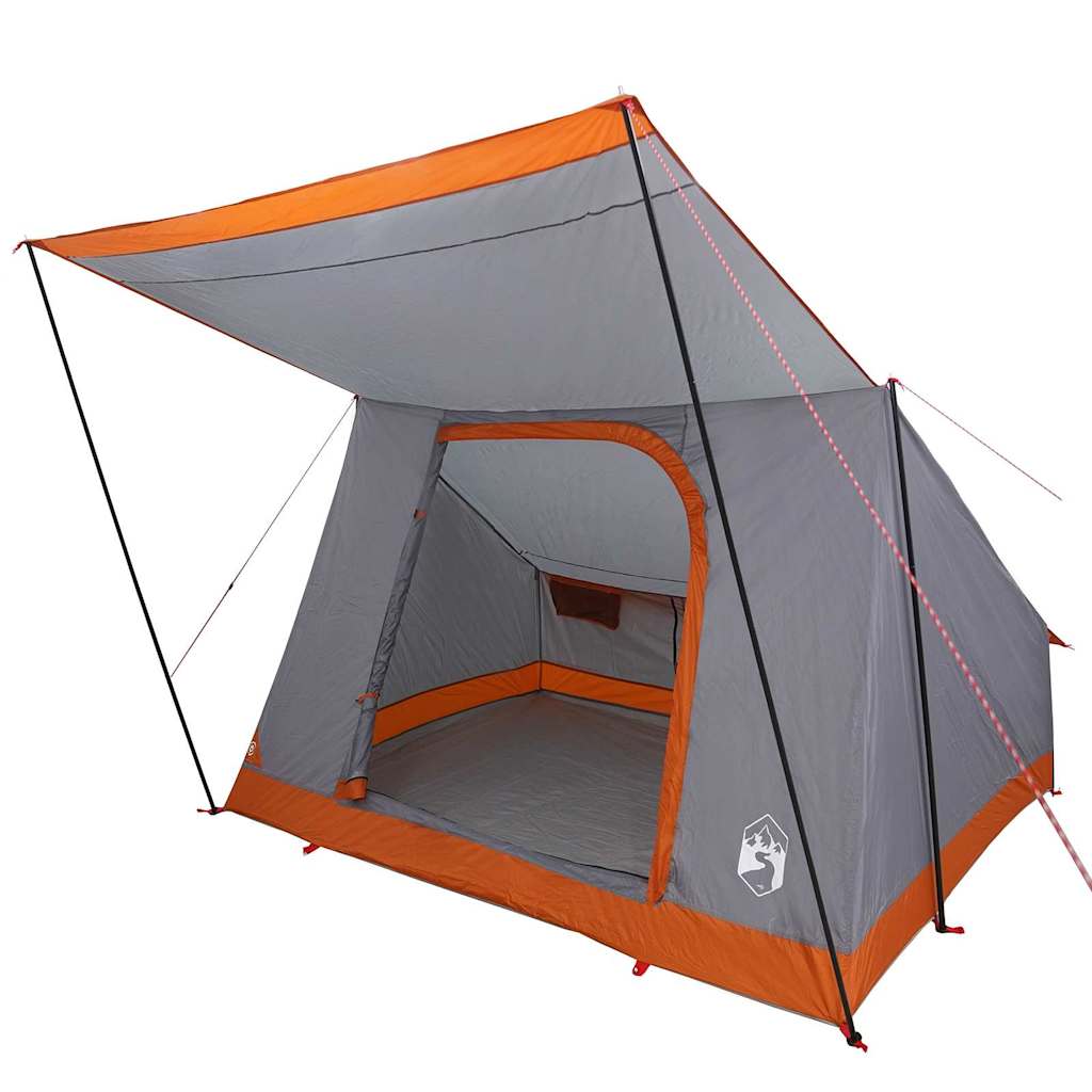 Campingzelt Grau und Orange 223 x 163 x 130 cm Polyester