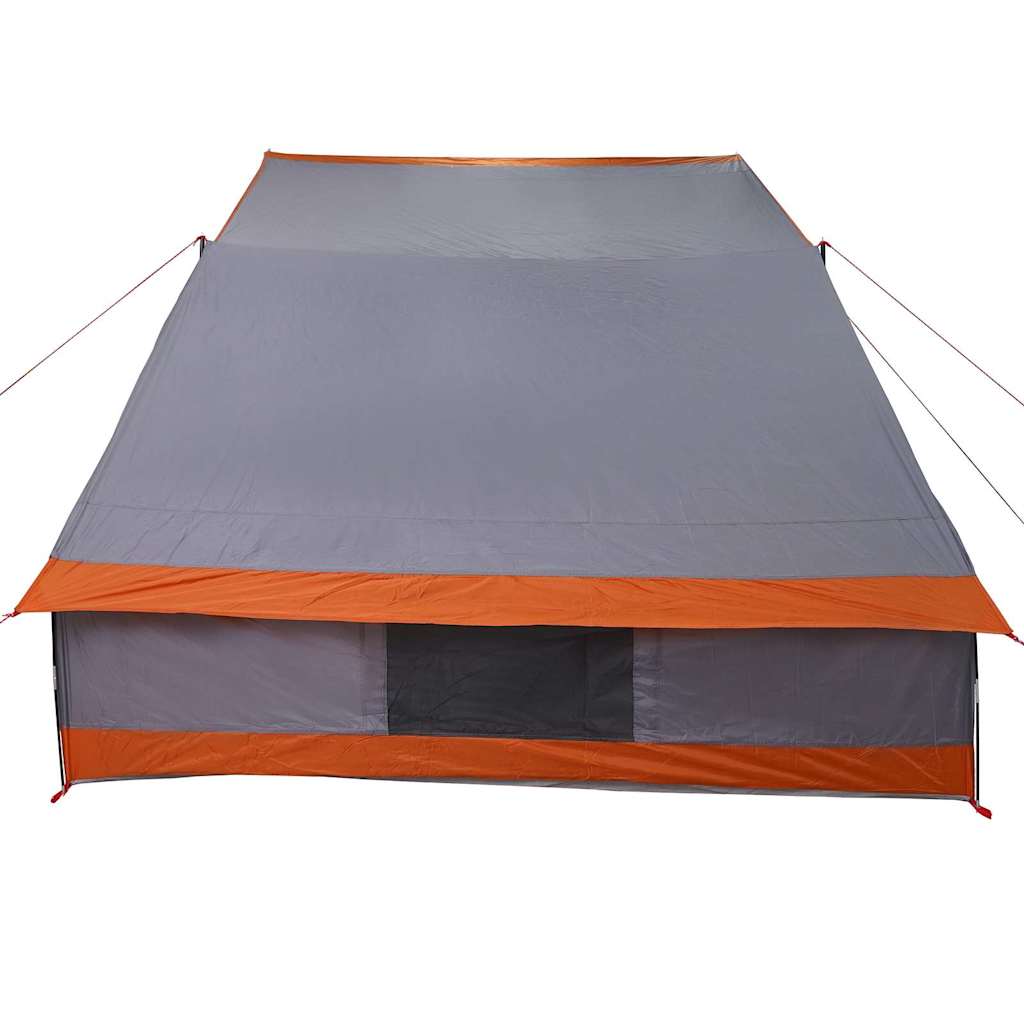 Campingzelt 2 Personen Grau und Orange Taft Wasserdicht