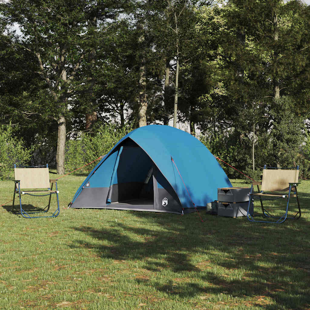 Campingzelt 2 Personen Blau Taft Wasserdicht