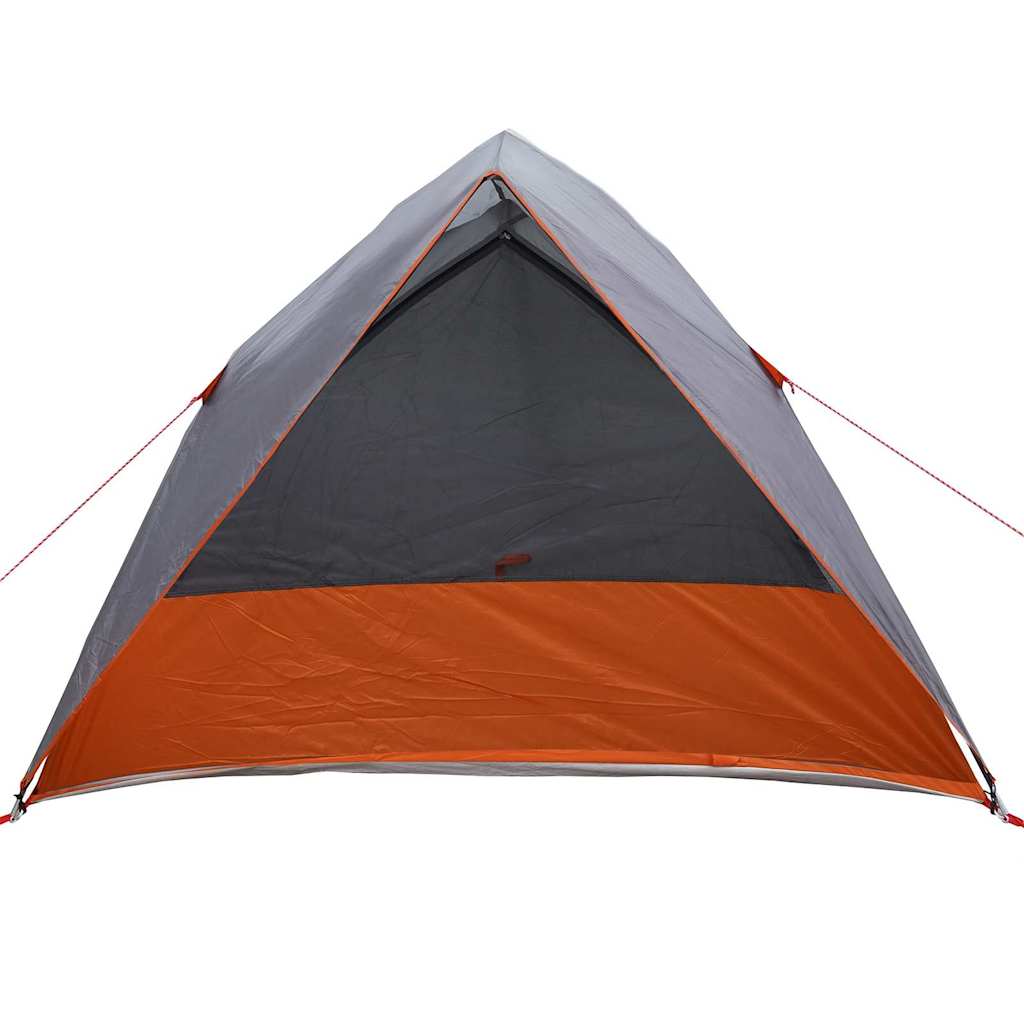 Campingzelt 2 Personen Grau und Orange Taft Wasserdicht