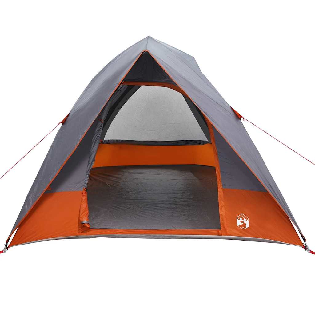 Campingzelt 2 Personen Grau und Orange Taft Wasserdicht