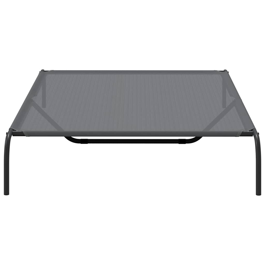 Hundebett Erhöht Grau 150x90x20 cm Textilene und Stahl