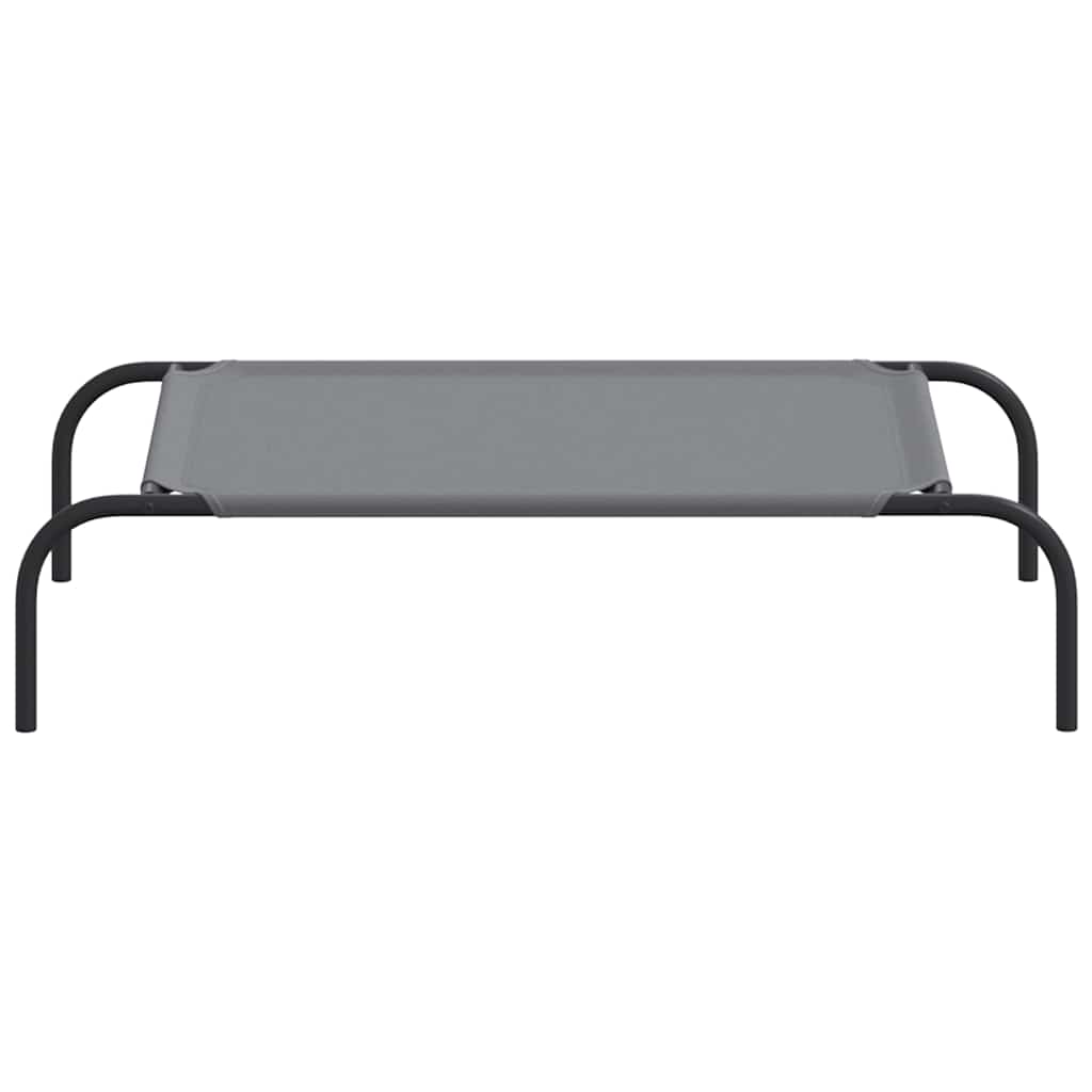 Panier surélevé pour chien gris 90 x 50 x 20 cm, tissu Oxford et acier