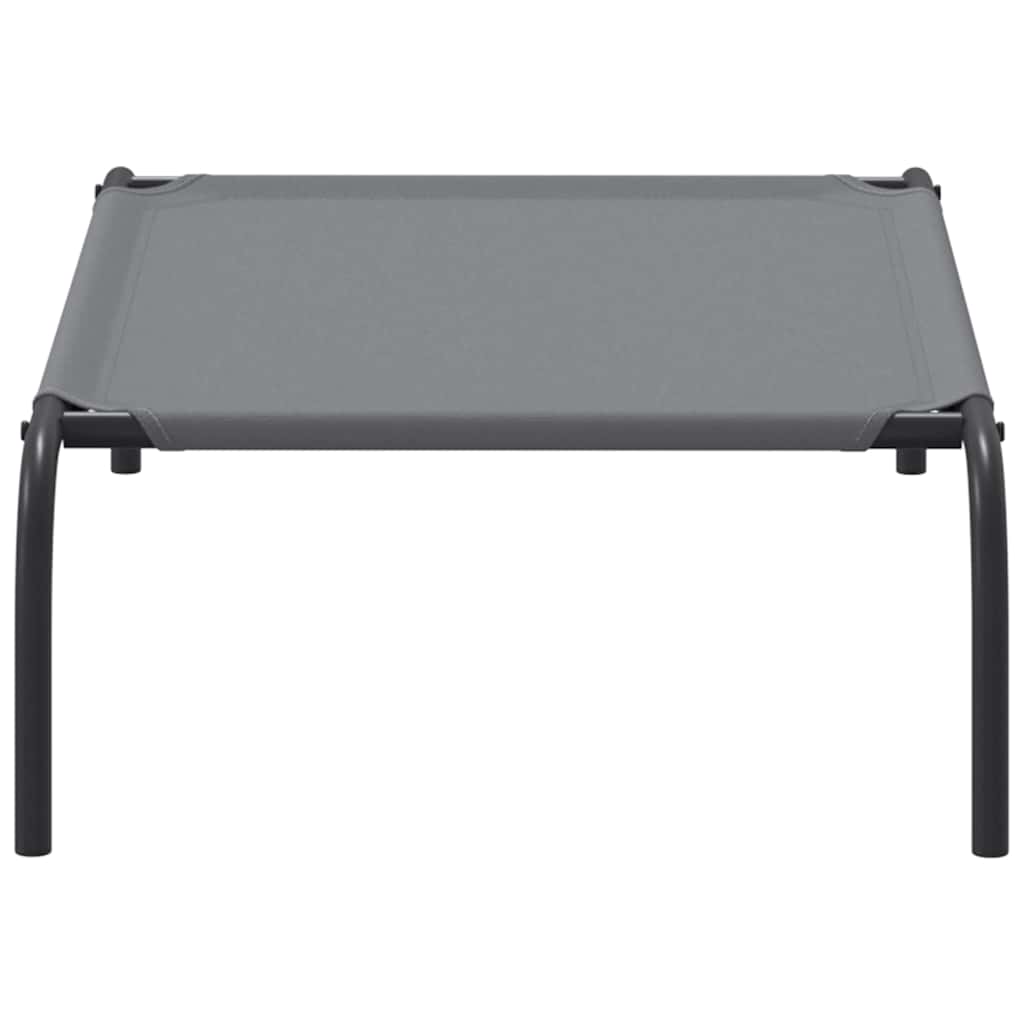 Panier surélevé pour chien gris 90 x 50 x 20 cm, tissu Oxford et acier