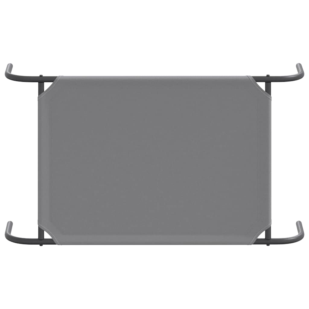 Panier surélevé pour chien gris 90 x 50 x 20 cm, tissu Oxford et acier