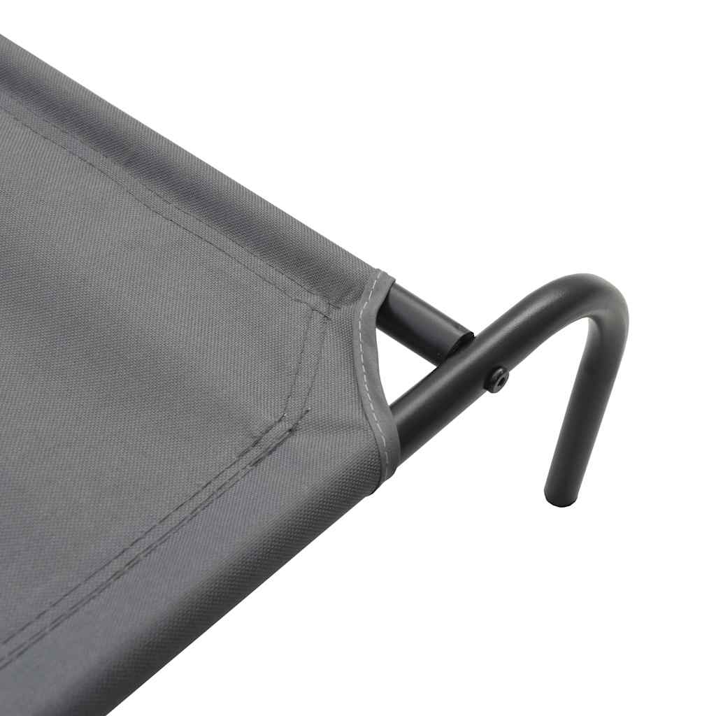 Panier surélevé pour chien gris 90 x 50 x 20 cm, tissu Oxford et acier