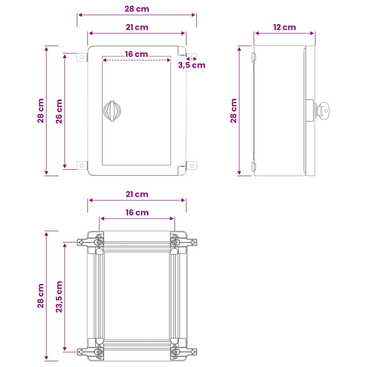 Steuerungsschrank Grau 28 x 13 x 28 cm ABS Kunststoff