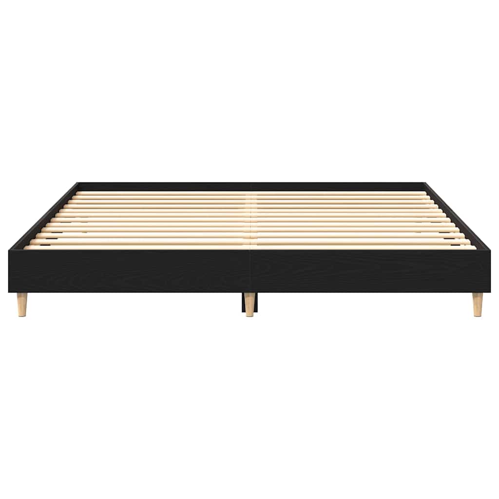 Bettrahmen Schwarz Eichen-Optik 203 x 203 x 25 cm Holzwerkstoff