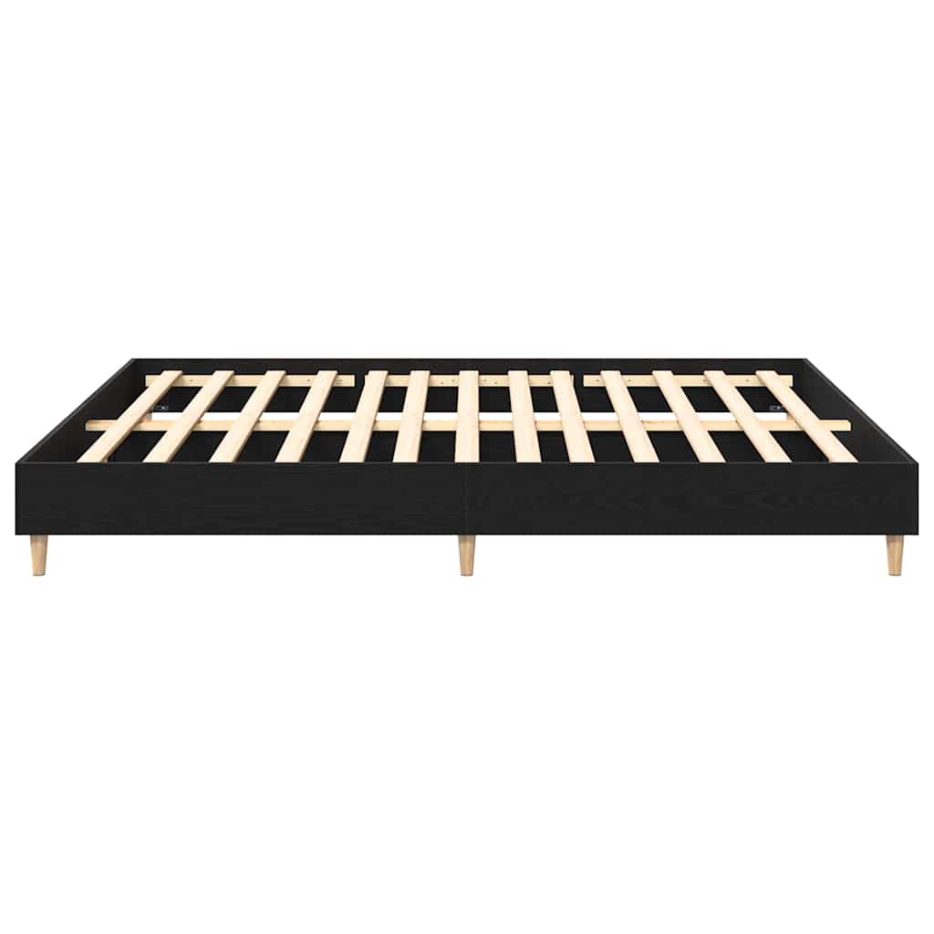 Bettrahmen Schwarz Eichen-Optik 203 x 183 x 25 cm Holzwerkstoff