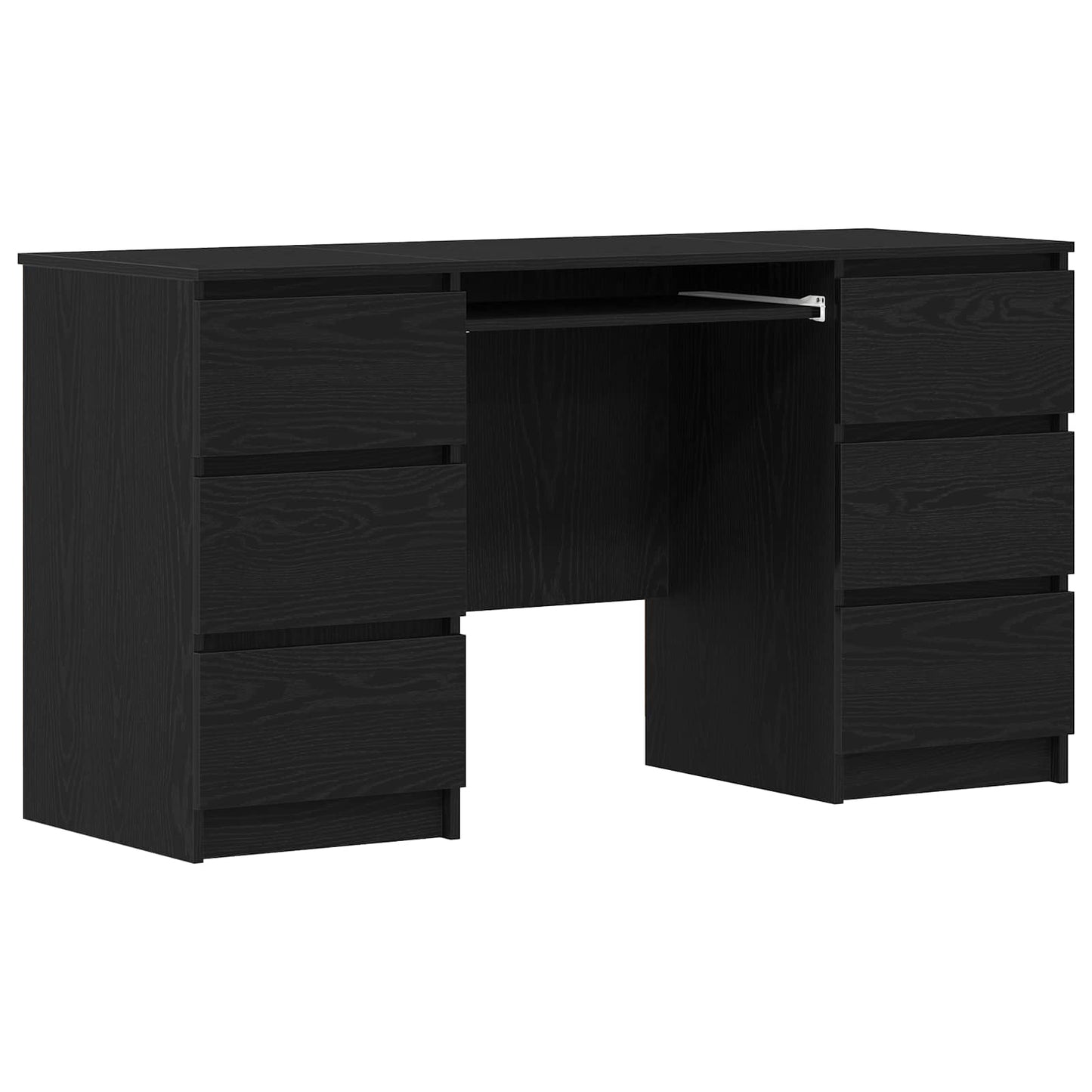 Schreibtisch Schwarz Eichen-Optik Holzwerkstoff