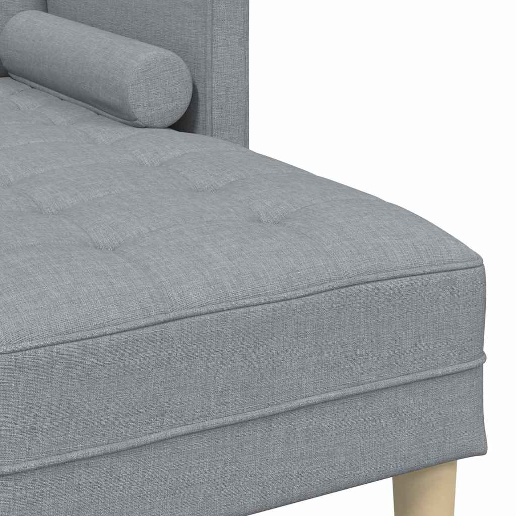 Sofa Set mit Kissen Hellgrau Polyester