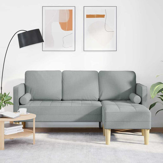 Sofa Set Hellgrau 173 x 131 x 67 cm Stoff