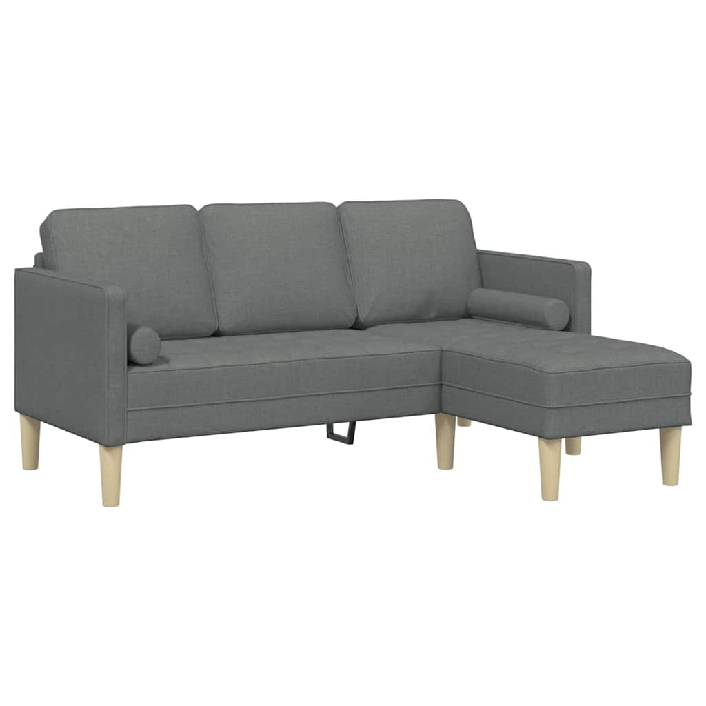 Sofa Set mit Kissen Dunkelgrau Polyester