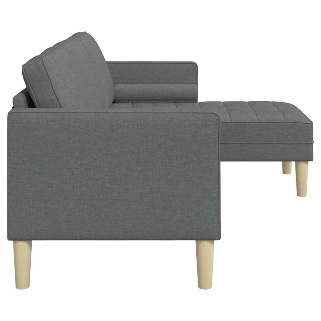 Sofa Set mit Kissen Dunkelgrau Polyester