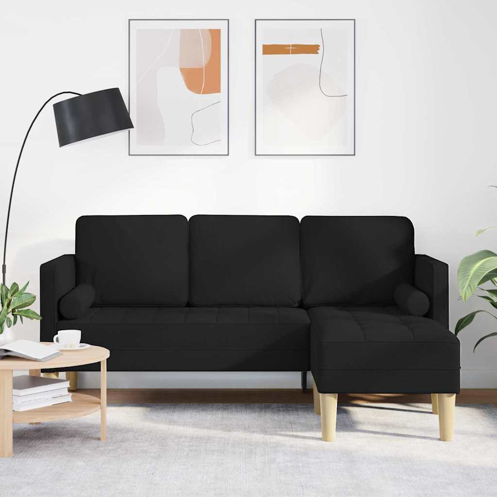 Sofa Set mit Kissen Schwarz Polyester