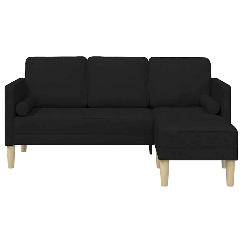 Sofa Set mit Kissen Schwarz Polyester