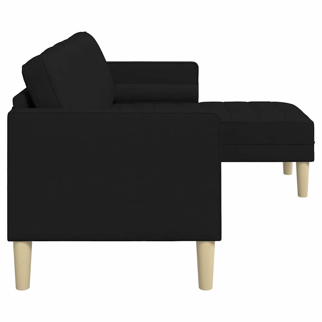 Sofa Set mit Kissen Schwarz Polyester