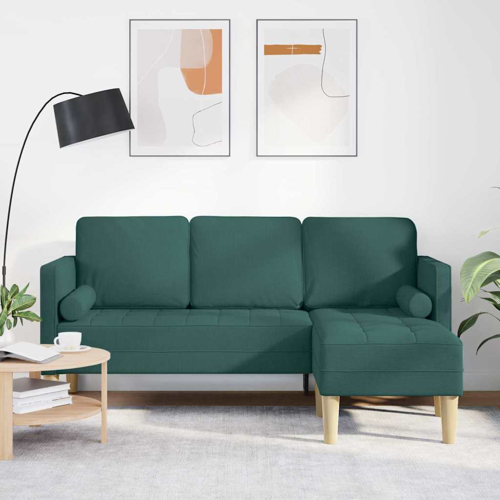 Sofa Set mit Kissen Dunkelgrün Polyester