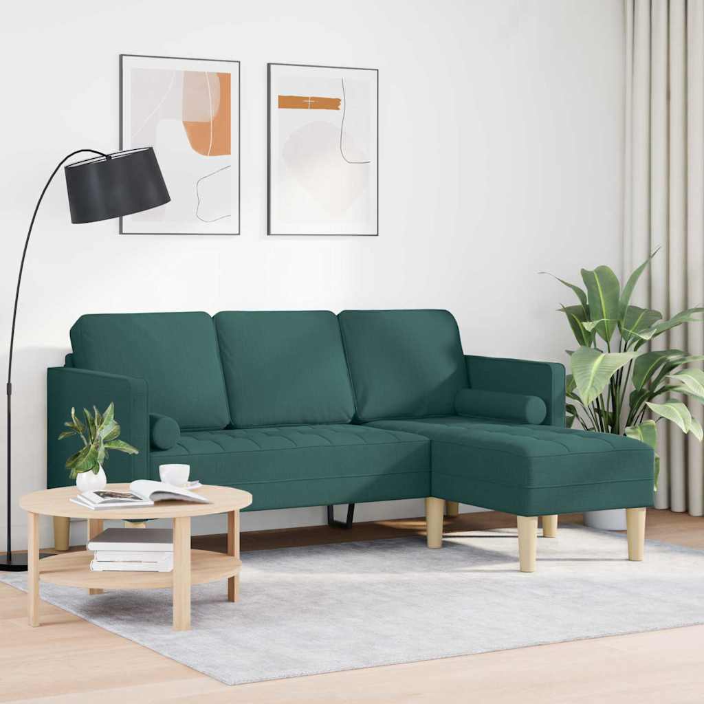 Sofa Set mit Kissen Dunkelgrün Polyester
