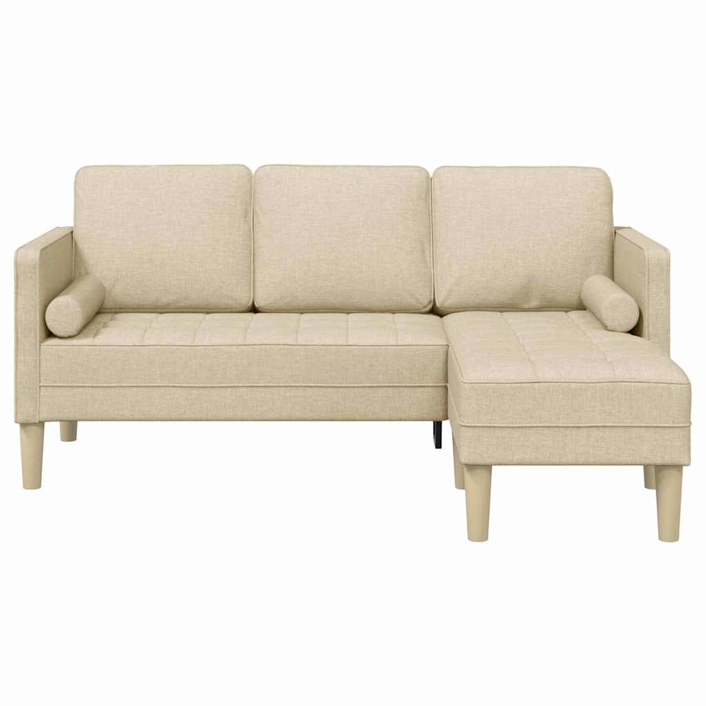 Sofa Set mit Kissen Creme Polyester