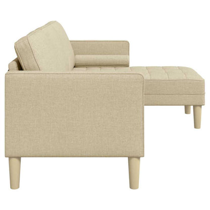Sofa Set mit Kissen Creme Polyester