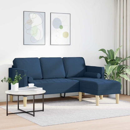 Sofa Set mit Kissen Blau Polyester