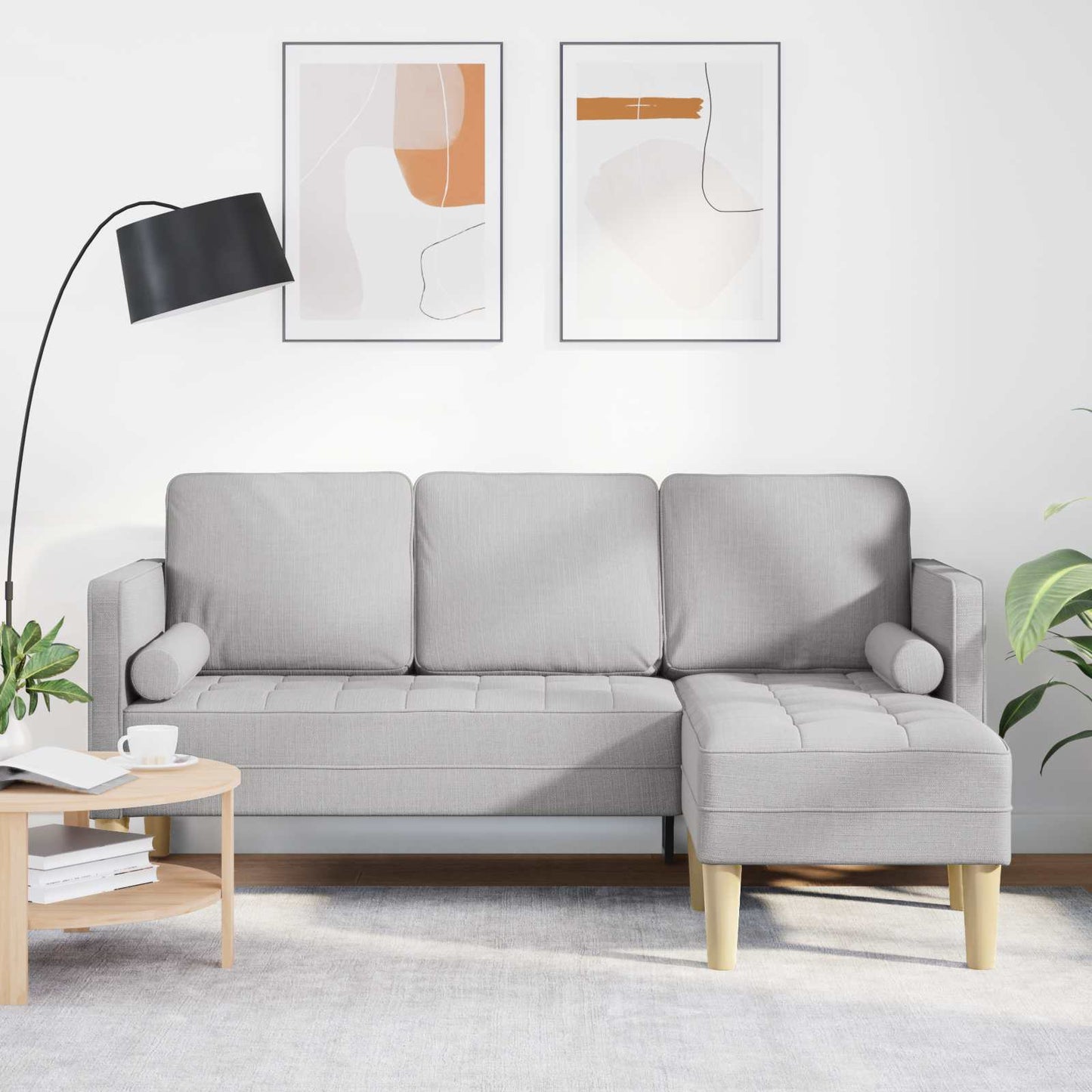 Sofa Set Wolkengrau 173 x 131 x 67 cm Polyester