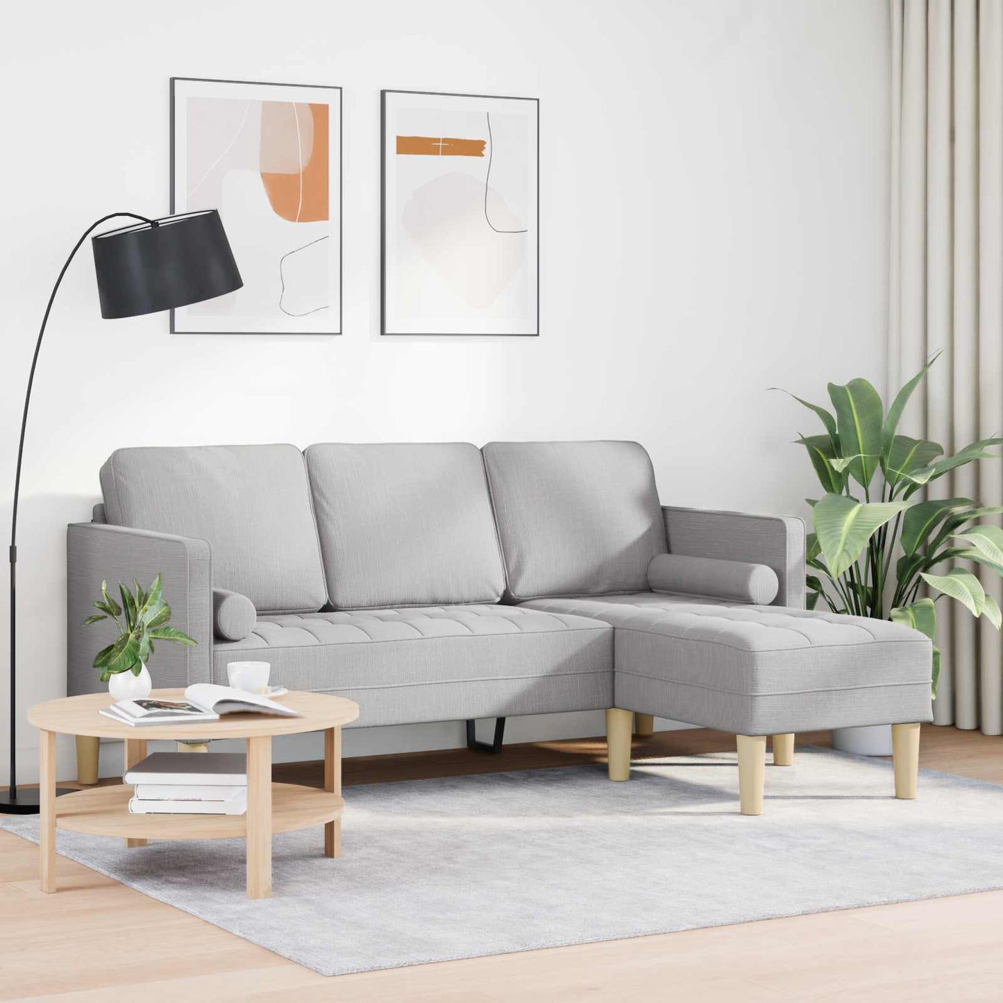 Sofa Set Wolkengrau 173 x 131 x 67 cm Polyester