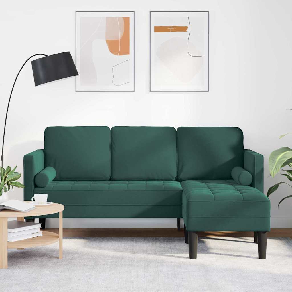Sofa Set mit Kissen Dunkelgrün Polyester