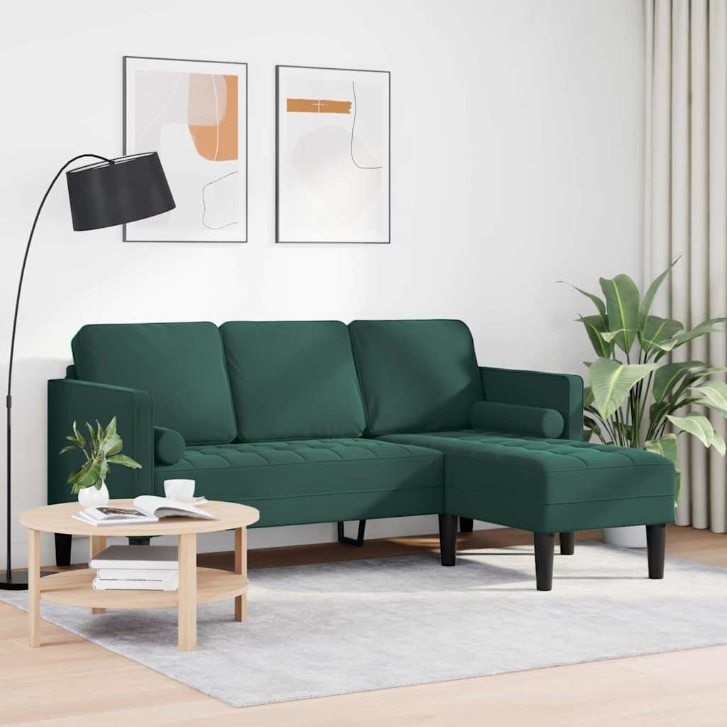 Sofa Set mit Kissen Dunkelgrün Polyester