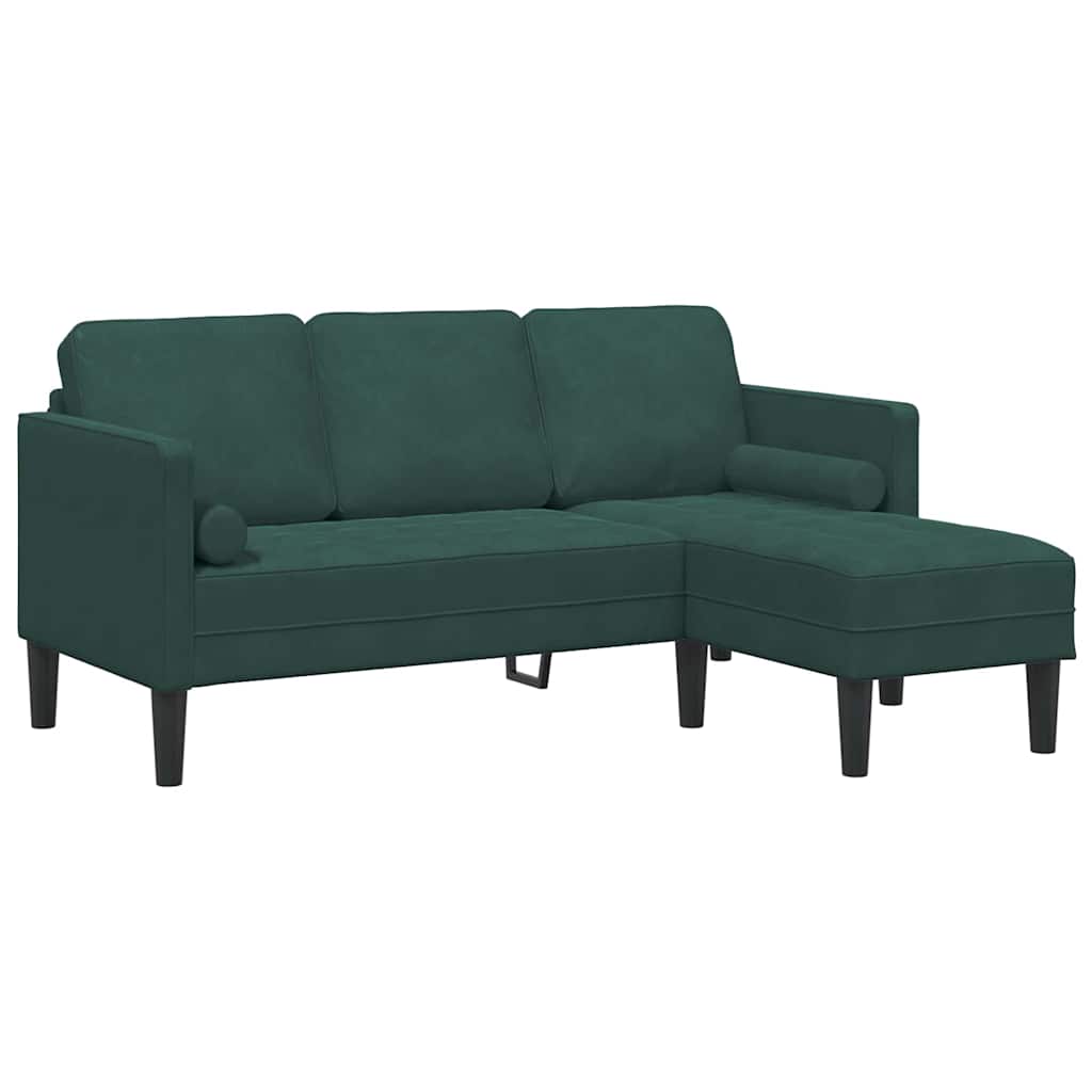 Sofa Set mit Kissen Dunkelgrün Polyester