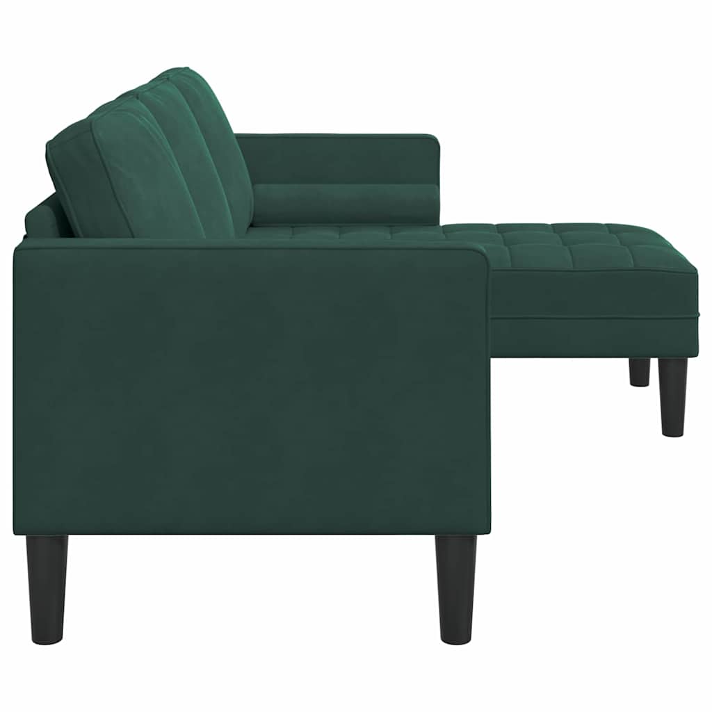 Sofa Set mit Kissen Dunkelgrün Polyester