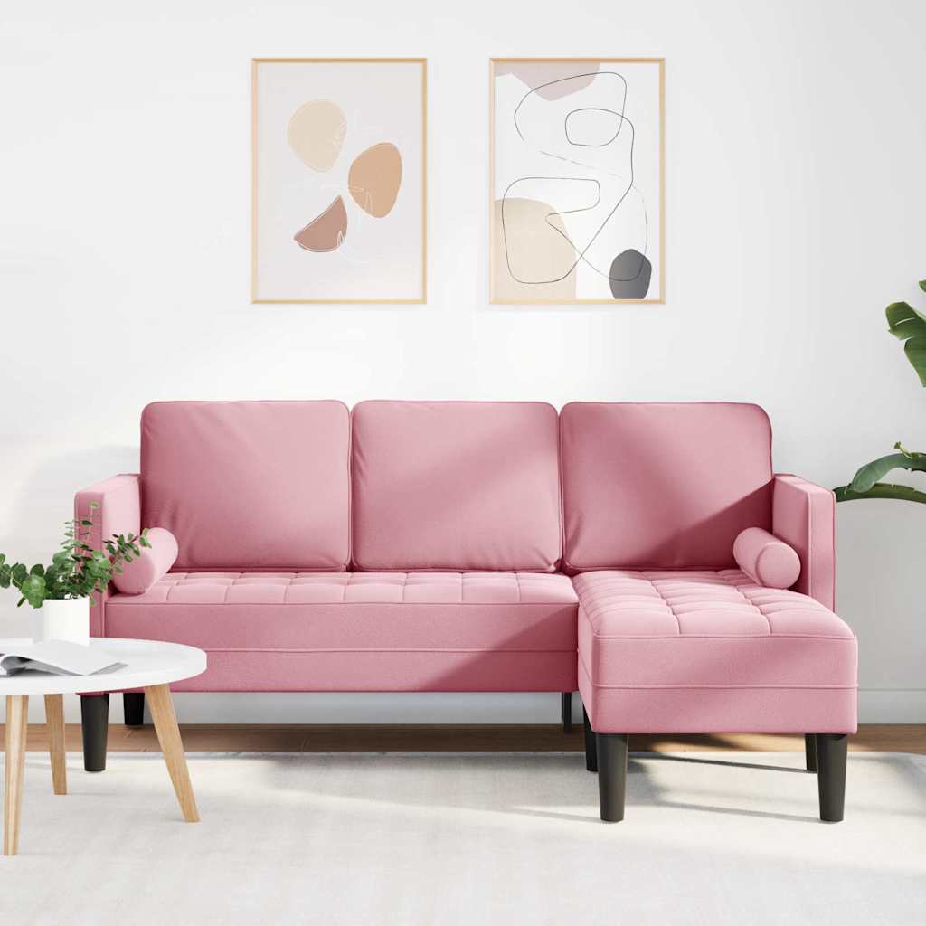 Sofa Set mit Kissen Rosa Polyester