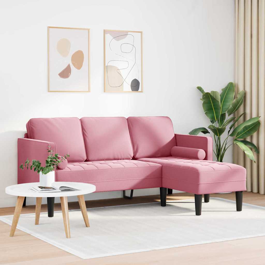 Sofa Set mit Kissen Rosa Polyester