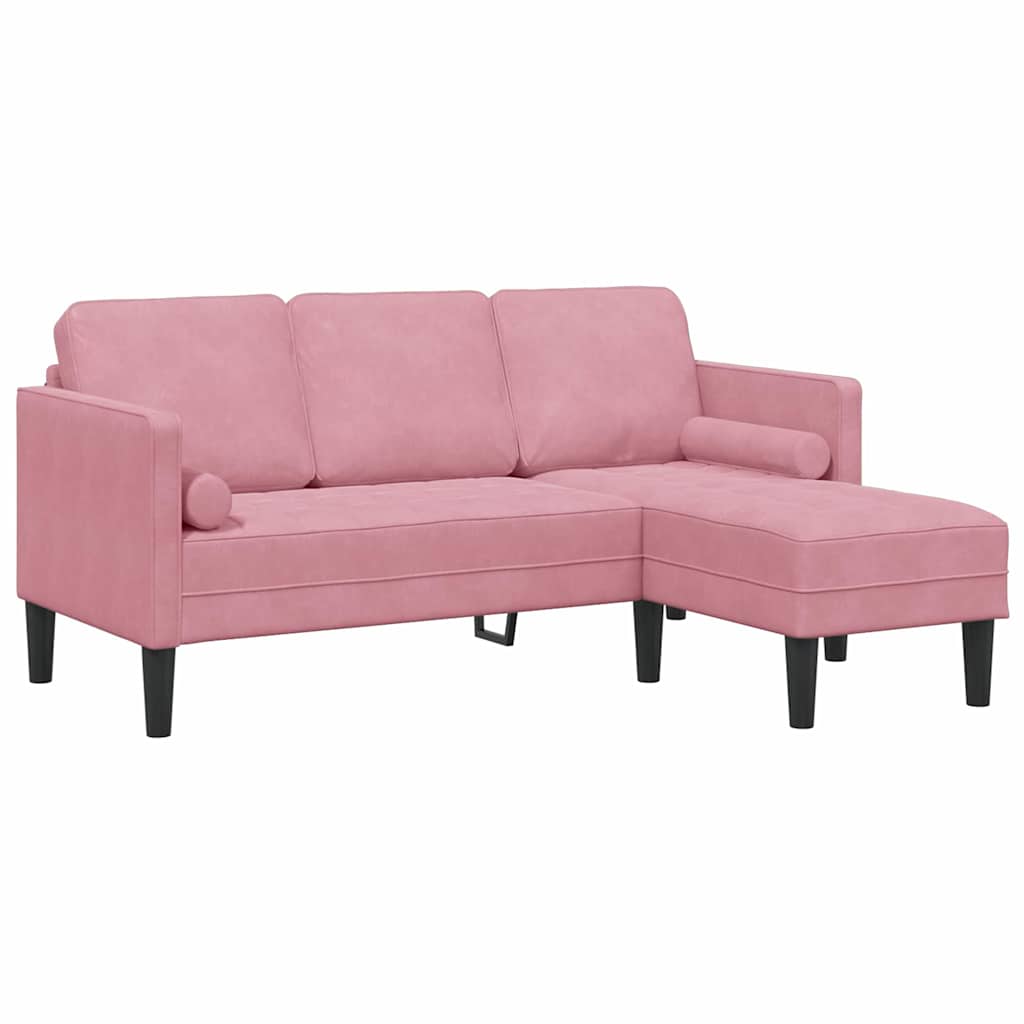 Sofa Set mit Kissen Rosa Polyester