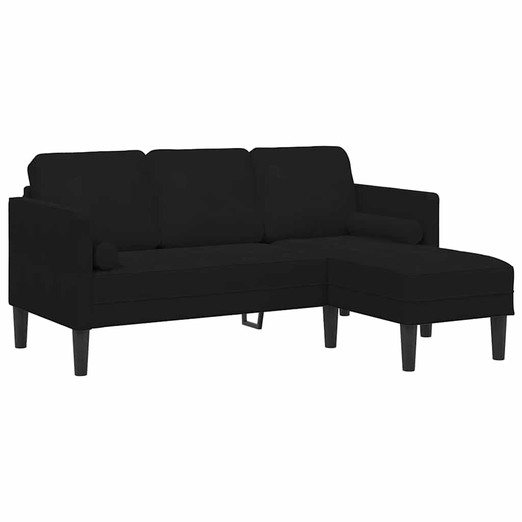 Sofa Set mit Kissen Schwarz Polyester