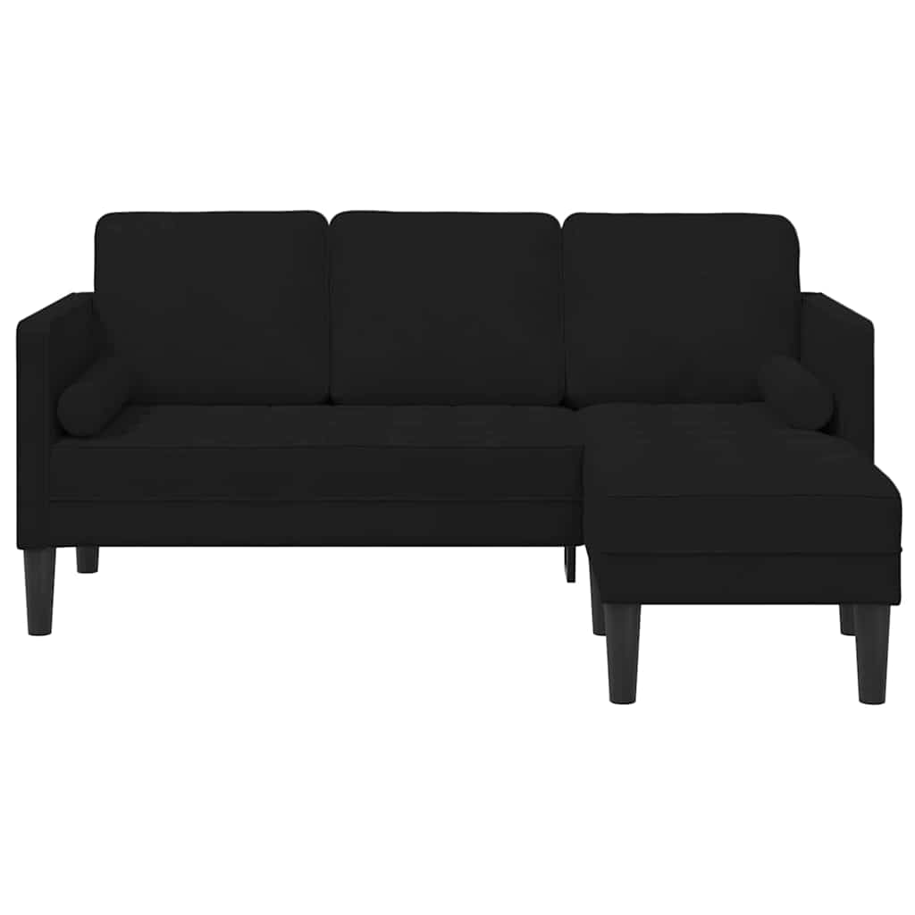 Sofa Set mit Kissen Schwarz Polyester