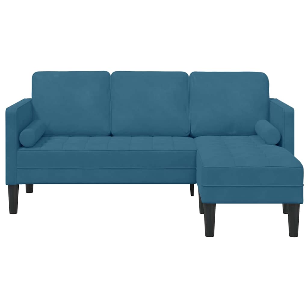 Sofa Set mit Kissen Blau Polyester