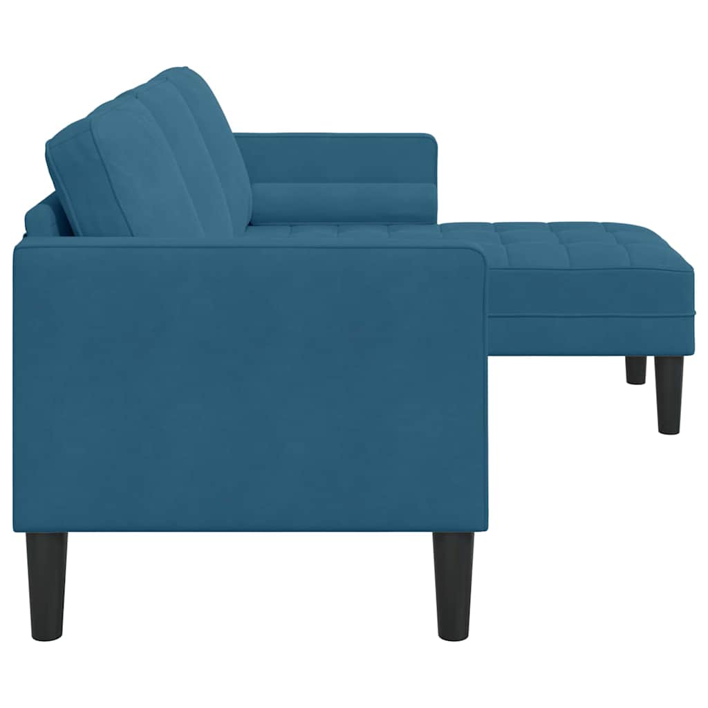 Sofa Set mit Kissen Blau Polyester