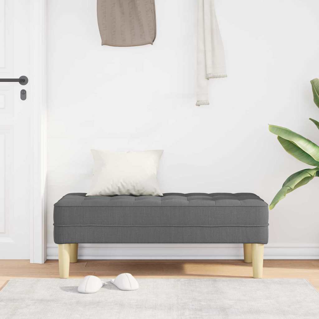 Bank mit Kissen Dunkelgrau 113 x 57 x 39 cm Stoff
