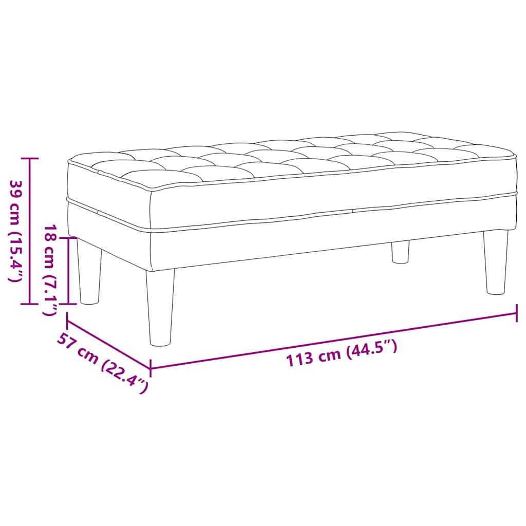 Bank mit Kissen Dunkelgrau 113 x 57 x 39 cm Stoff