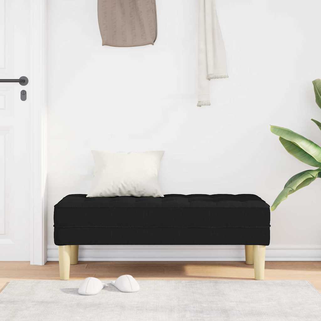 Bank mit Kissen Schwarz 113 x 57 x 39 cm Stoff