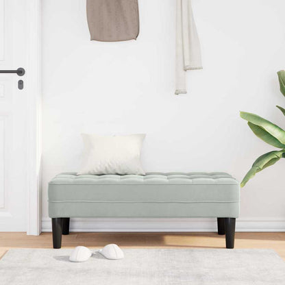 Bank mit Kissen Hellgrau 113 x 57 x 39 cm Samt