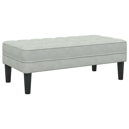 Bank mit Kissen Hellgrau 113 x 57 x 39 cm Samt