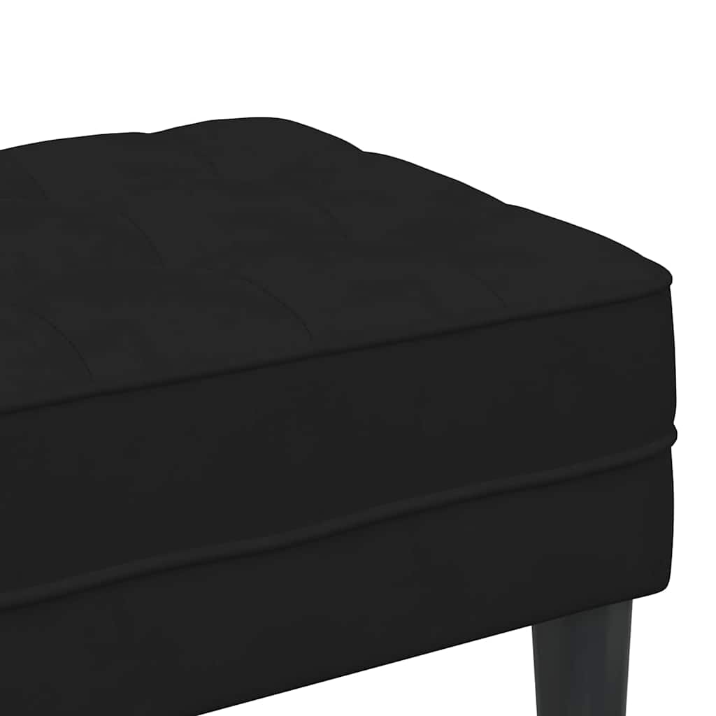 Bank mit Kissen Schwarz 113 x 57 x 39 cm Samt