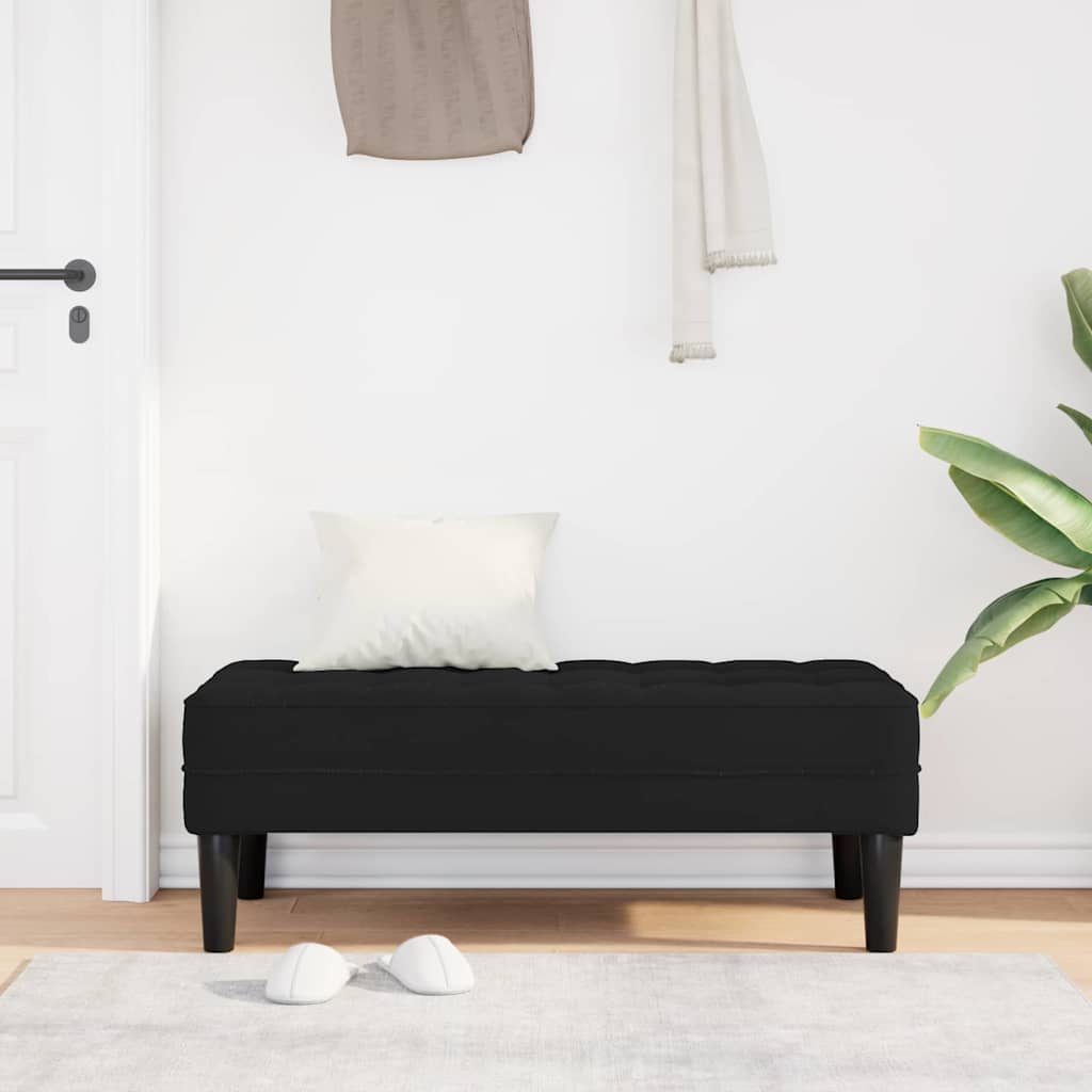 Bank mit Kissen Schwarz 113 x 57 x 39 cm Samt