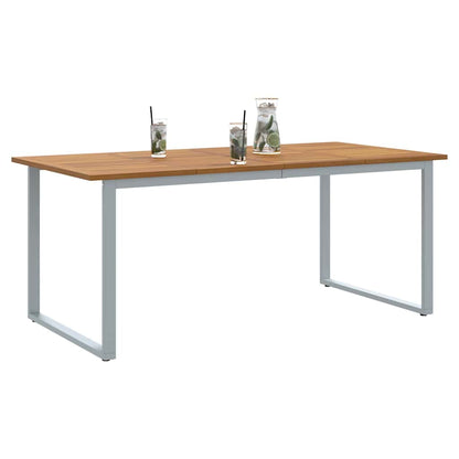 Gartentisch Grau 180 x 90 x 75 cm Massivholz Akazie