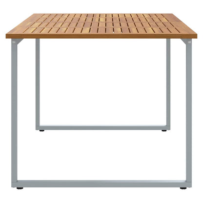 Gartentisch Grau 180 x 90 x 75 cm Massivholz Akazie